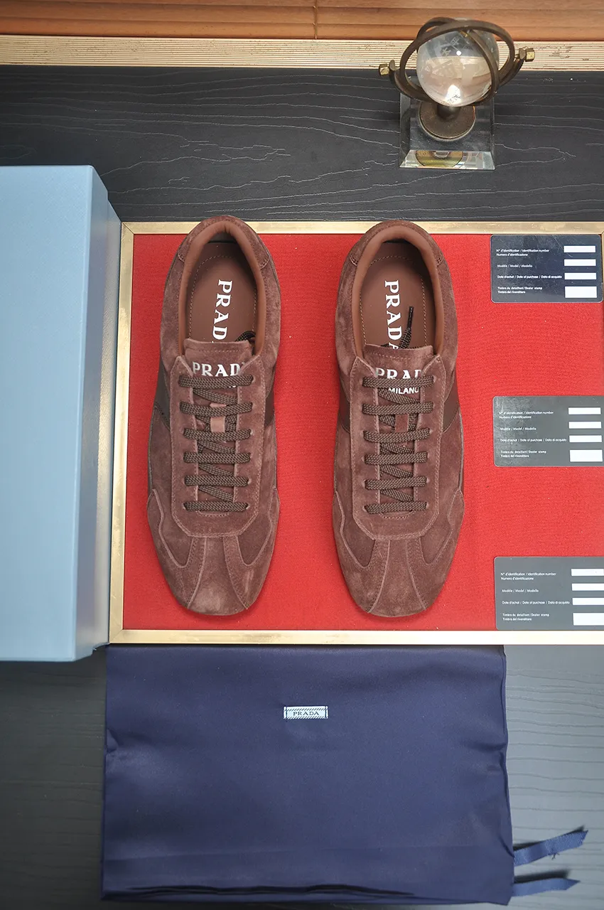 Men's shoes 💰560💶【PRADA】Couple's casual shoes, originally developed 1:1, made of high-mercerized cowhide with imported cowhide, silk sheepskin lining, rubber outsole, comfortable and soft on the feet, size for women: 35 to 41. Male 38 to 48💰🔥🔥🔥🔥🔥